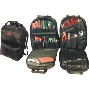 212 MAIN Paktek 3100 4-Panel Tool Pocket Backpack, Heavy Duty Tool Bag, Construction Organizer with Convenient Pockets & Lockable Storage, Convenient Tool Pockets, Construction Tool Organizer