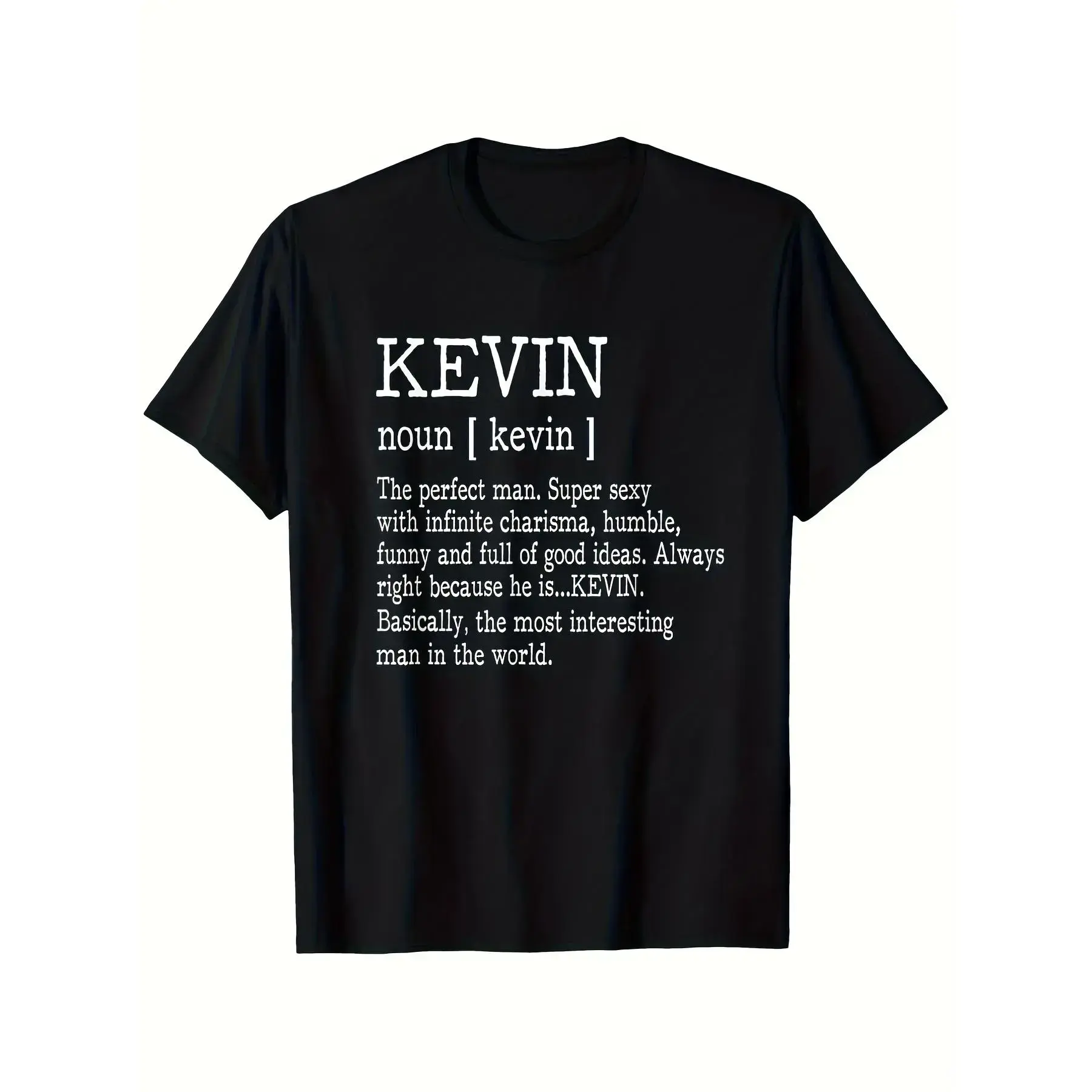 Adult Definition - First Name Kevin Men T-Shirt Funny T-Shirt Suitable for Mens & Womens Outdoor T-Shirt 100% S-XXXL Men'S Casual Short Sleeve Funny Graphic Tees T-Shirt Comfortable Casual Attire for Everyday Wear