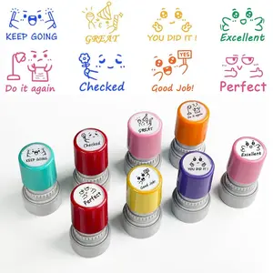 Teacher Stamp, Custom Stamp, 8 Counts/set Colorful Rubber Self-ink Stamp, Teacher Behavior Stamp, Office Stationery & Supplies