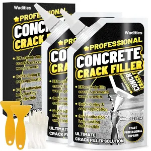 Concrete Crack Filler, 2.65LB High Elasticity Self Leveling Cement Crack Filler, Slab Concrete Waterproof Repair Sealant for Driveway, Walkway,, Joint, Quick Drying Sealer - Grey
