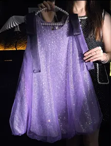 cute kid girls clothes dress day party outfits black girls 5th grade prom dresses Toddler Girls Purple Sequin Sleeveless Dress Girls graduation dress baby girl birthday party dress