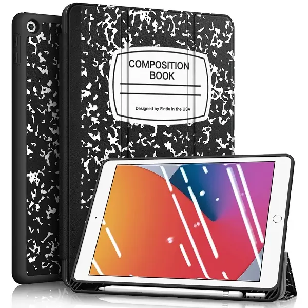 Fintie SlimShell Protective Leather Tablet Case for 10.2-inch iPad 9th/8th/7th Gen - Flip Stand, Auto Wake/Sleep, Soft TPU Back, Built-in Pencil Holder, Microfibre Screen Cover, Cute Accessory