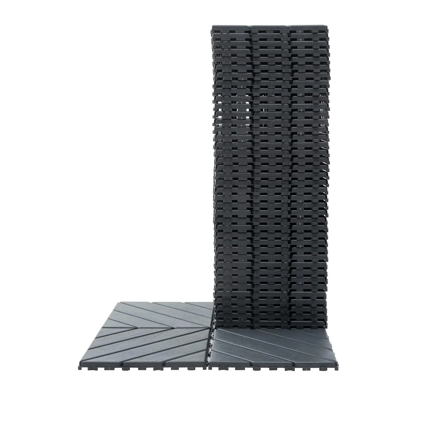 Garvee 12"x12" Plastic Interlocking Deck Tiles (44 Pack) - Non-Slip Flooring, Waterproof, All-Weather, Lightweight But Firm, Porch Flooring with Efficient Drainage, Easy to Maintain Indoor Outdoor DIY Supplies