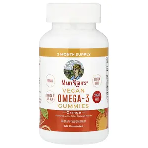 MaryRuth's Vegan Omega-3 Gummies, Orange, 60 Gummies