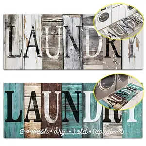 Wood Grain Laundry Room Rug Soft and Comfortable Long Strip Carpet Printed Mat Anti Slip Floor Mat Suitable for Kitchen Living Room Bedroom Sink Laundry Room Decoration Carpet Mat Home Decorative Rugs