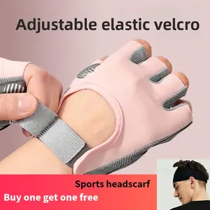 Women's Half Finger Workout Gloves Anti-Slip Cushion Shock Absorbing Breathable Ice Silk Lightweight Flexible Live Stream Same Style For Weightlifting Yoga Gym Training Protection Hands Tactical Gloves Workout Accessories adjustable posture corrector