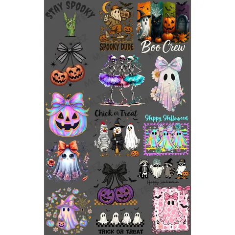HALLOWEEN YOUTH (1) PREMADE GANGSHEET  - 22X36  DTF TRANSFERS - DIRECT TO FILM