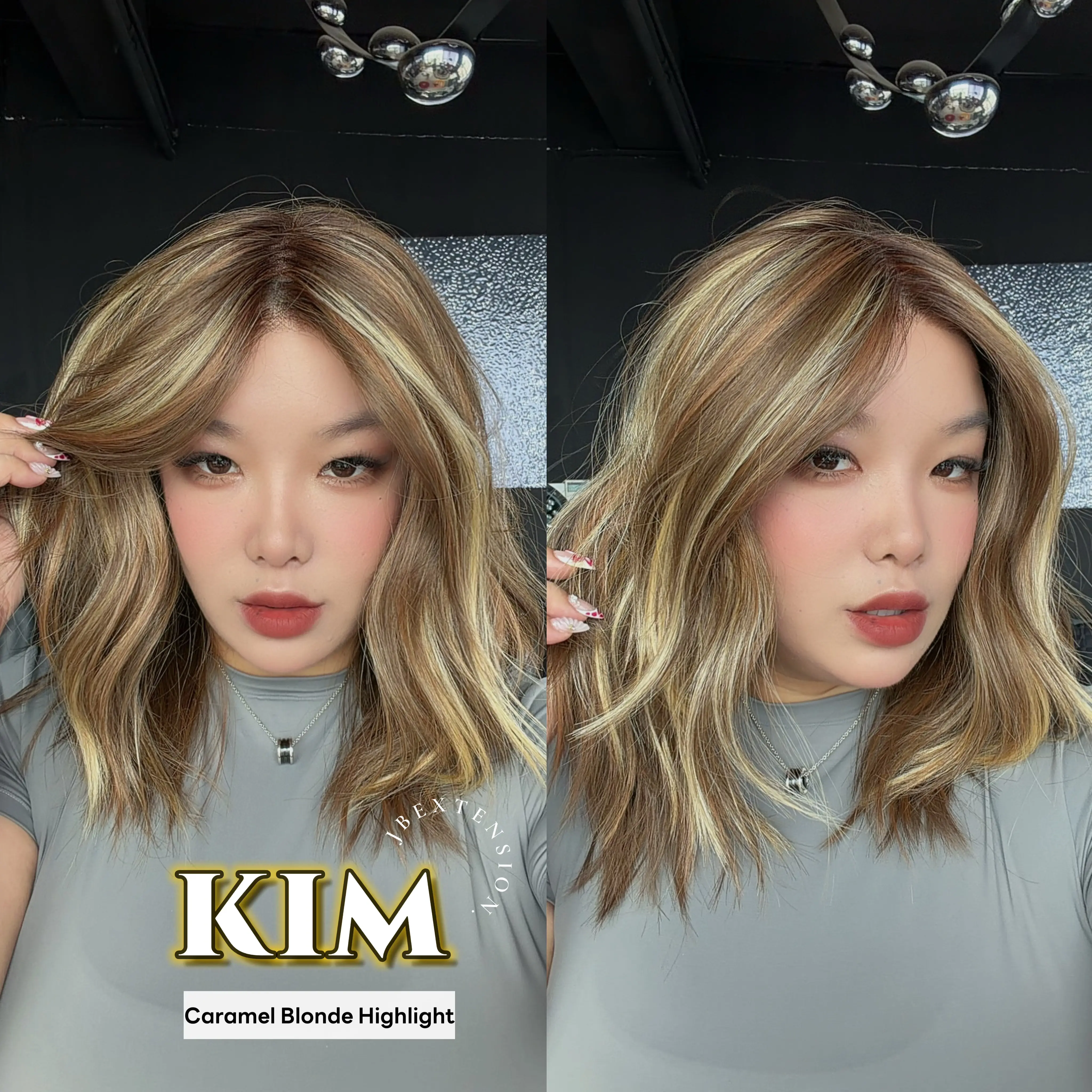 JBEXTENSION KIM MONO Full Monofilament Handmade Full Lace Full Hand Tied Wig 17 Inches Mono Lace Handmade Futura Fiber Wig with Anti-slip Silicone Strips Glueless Wig KIM MONO【BENDY EAR TABS】