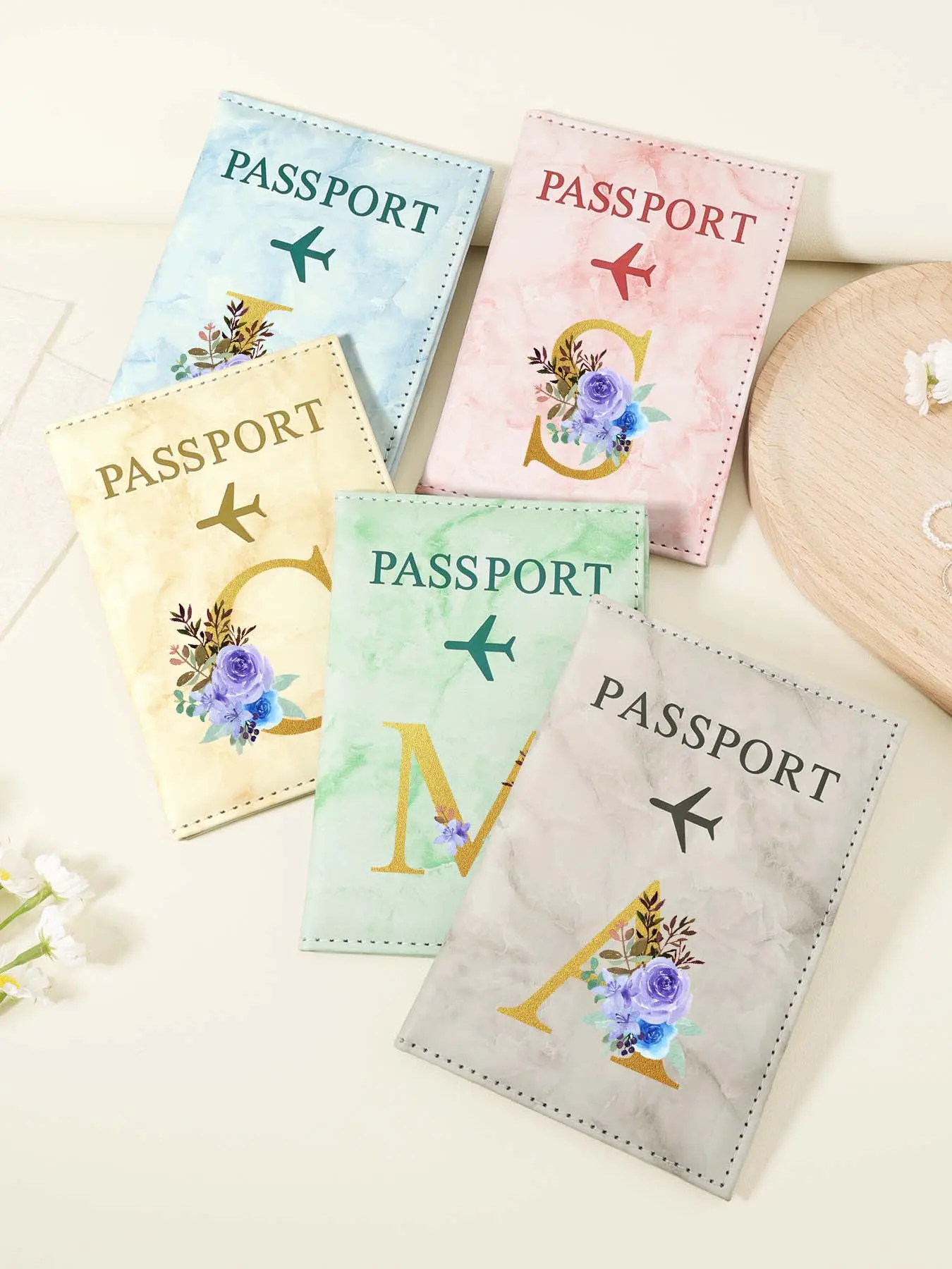 Flower & Letter Pattern Passport Holder, Fashionable Travel Passport Holder, Simple Casual Passport Holder, Couple Passport Holder, Bank Card, Credit Card