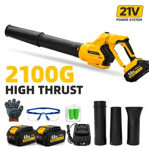 【SummerVibes】SEEVOLX Rechargeable Cordless Leaf Blower with Long-Lasting 2 Batteries, 3 Attachments, Lightweight Ergonomic Design, Powerful Airflow, Turbo Mode, Ideal for Yard, Garden, Driveway, Car Detailing, Deck Maintenance