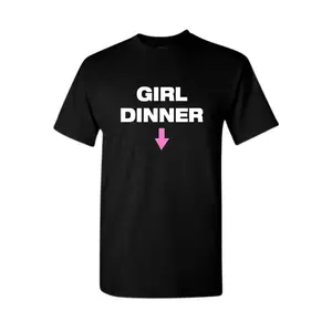 Girl Dinner T-Shirt, Kayla Malecc Funny Tee - Funny Shirt Casual Crew Neck 100% Cotton, Women's Summer Shirt, Graphic Tees Comfort Fashion