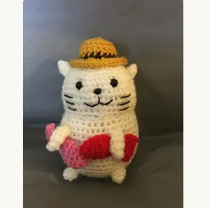 Fisherman Cat/Fisherman Cat Crocheted /Fisheman Kitty Amigurumi/Fisherman Kitty /Stuffed Toy/Kawaii Styled/Plush/Plushie.....
