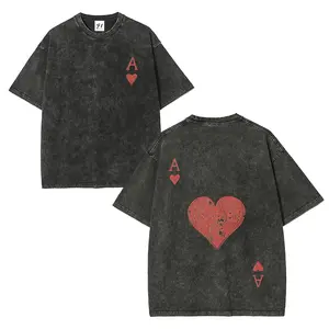 Men's Round Neck American Street Style Loose Letter Print T-Shirt - Casual Fit for Everyday Wear