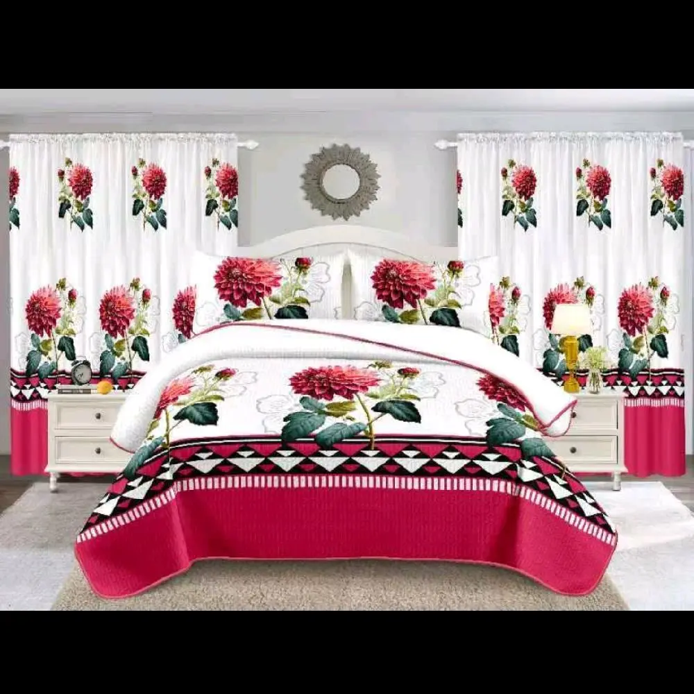 7-Piece Comforter Set with Curtains & Decorative Pillows – Complete Bedroom Set