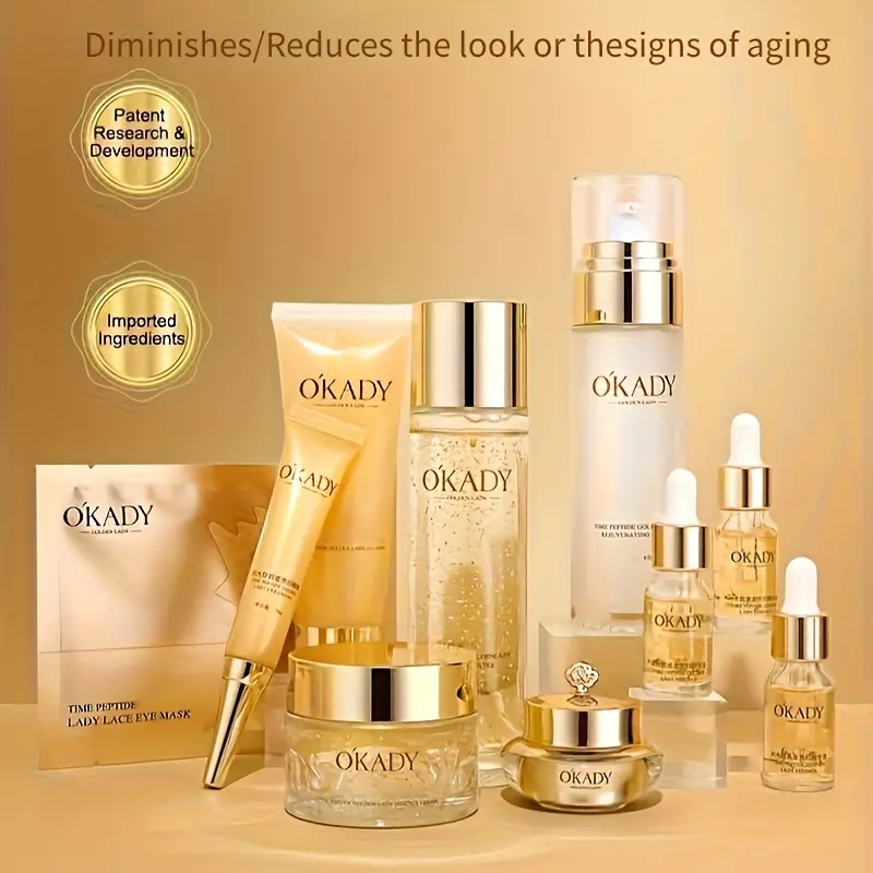 10-Piece Luxury Peptide Skincare Set, Anti-Wrinkle Skincare, Day & Night Routine, Suitable for All Skin Types, Hypoallergenic, Moisturizing & Firming Skincare Set, New Year Gift, Mother's Day Gift - Holiday Surprise.