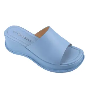 【HIGH-22】Women's Platform Sandals Square Toe Block Heel Slip-on Slides Fashion Wedge Summer Shoes Girl Footwear Nail Stylish Active Comfort Walking Shoes