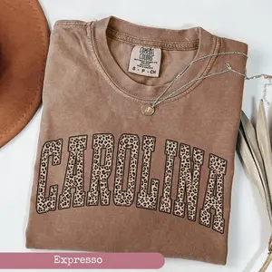 Comfort Colors Leopard Carolina Shirt, Cute Carolina Shirt, Carolina Sports Fan Gift, University Student Gift, College Shirt, Carolina State Graphic Tees