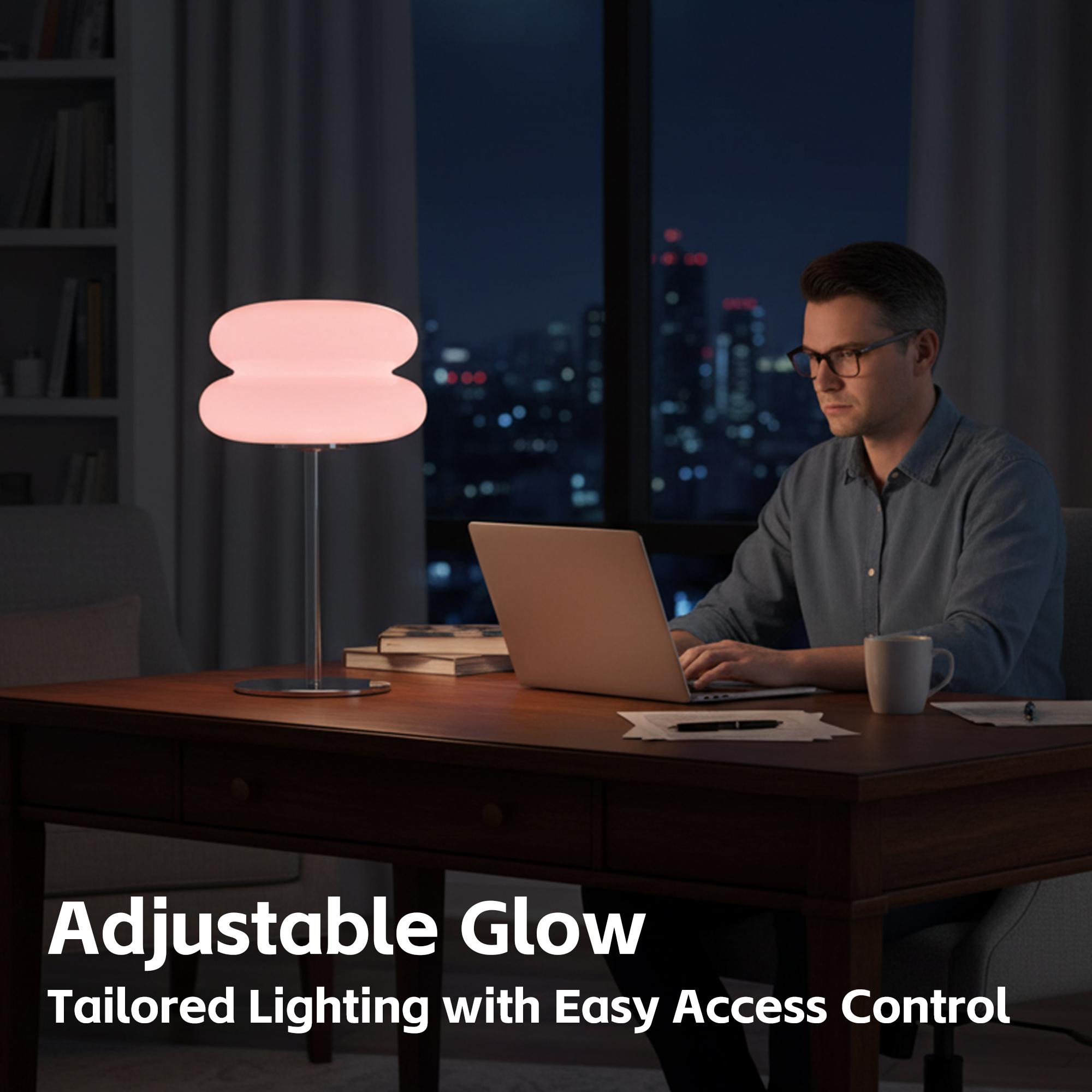 Table Lamp for Bedroom,Mid Century Modern Lamp for Nightstand, Dimmable Retro Egg Tart Bedside Small Lamps,Unique Home Mushroom Decor Aesthetic Cute Table Lamps nightstand lamp (Pink)