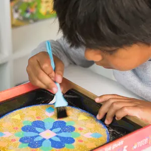 Make Your Own Rangoli Mandala Sand Art Kit - 4 cardboard coasters
