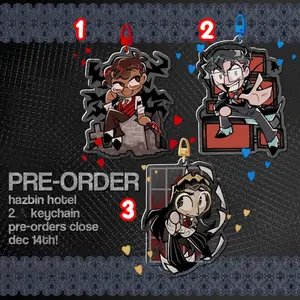PRE-ORDER!!! Hazbin Hotel Acrylic Keychain: Alastor, Vox/Vincent, Pentious/Pendleton