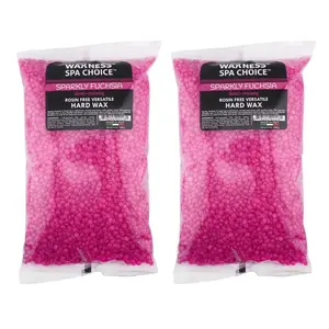 Waxness Spa Choice Hard Wax Medium-Creamy Versatile Sparkly Fuchsia 2.2 lb / 1kg - Pack of 2 - For Hair Removal - Suitable for all areas - Rosin Free, Hypoallergenic