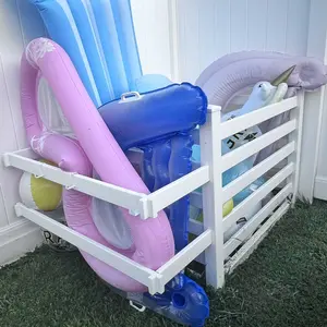 YITAHOME 64" W x 47" L x 39" H Poolside Deckbox Storage Organizer with 6 Movable Hooks, Outdoor Waterproof Pool Storage Bins