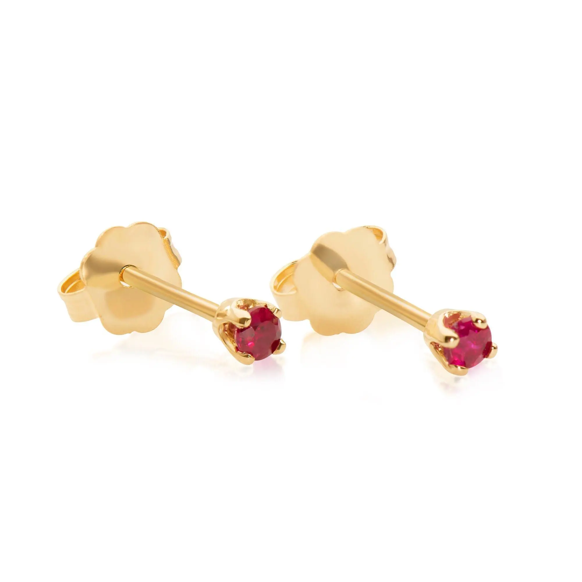 14k Gold Ruby Stud Earrings