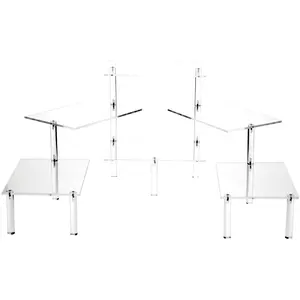 Plymor Clear Acrylic Rectangular 6-Platform Multi-Item Display Riser, 14" H x 54" W