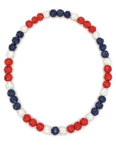 Baseball Bead Necklace, Baseball Necklace for Men, 16/18/20" Ice Necklace Cool Gifts, Rhinestone Bling Inspired Sports Jewelry