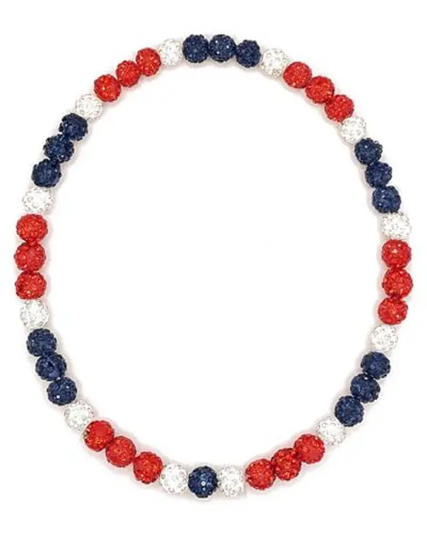 Baseball Bead Necklace, Baseball Necklace for Men, 16/18/20" Ice Necklace Cool Gifts, Rhinestone Bling Inspired Sports Jewelry