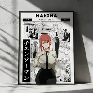 Chainsaw Man Makima Anime Poster, Manga Wall Artwork Prints, Home Decor Gift