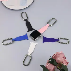 New Mountain Clasp Silicone Watch Band for Apple Watch, Lanyard Style Sport Strap, Durable and Comfortable for Outdoor and Daily Use, Compatible with All Apple Watch Series, Only Watch Band Included Black Floral