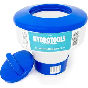 HYDROTOOLS BY  8725 Large Capacity Pool & Spa Chemical Dispenser | Compatible With Bromine & Chlorine Supports 1-3’’ Tablets | Adjustable Control Ring For Customizable Flow Rate