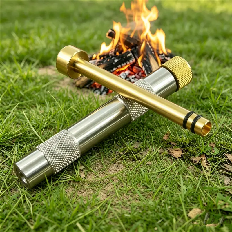 Windproof Portable Piston Air Compression Fire Starter Tube, Multifunctional Outdoor Camping Emergency Survival Tool Set