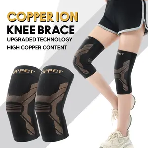 2 Pcs Copper Knee Brace with Nylon Straps, Breathable Non-Slip Compression Sleeve for Men & Women, Ideal for Sports & Gifts, Breathable Compression Sleeves