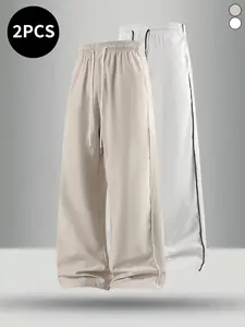 2-Pack Men’s Long Pants for Summer — Relaxed-spacious, Low-key, All-use; Suitable for Sports/Fitness, Outdoor Activities, and Running