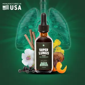 SuperBonsai Super Lungs - Natural Ingredients with Mullein and Elderberry - Daily Lungs Support and Detox / Cleanse - GMO Free, Gluten Free, Vegan