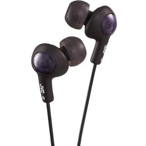 JVC HA-FR6-B Gumy Plus In-Ear Audio Earbud Headphones, Rubber-Silicone Build, Cord, Remote, Built-In Microphone (Black) [HEADPHONES]