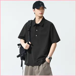 Summer Cool Polo Shirt Men's Short-sleeved Loose American Retro Half-sleeve Quick-drying Anti-wrinkle T-shirt For Men