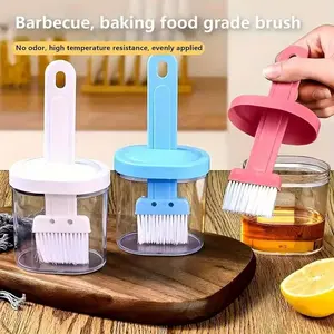 1pc Oil Brush Small Oil Bottle, Home Kitchen Baking Essential, Baking Tools, Plastic BBQ Oil Bottle Brush, Durable & Convenient Design