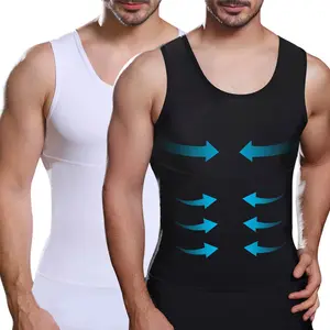 Men's Abdominal Shaper Vest Please size up - Sleeveless High Stretch Breathable Waist and Chest Compression Vest Sports Fitness Wear