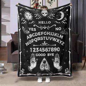 Halloween Themed Blanket, 1 Count Soft Throw Blanket, Air-conditioned Room Blanket, Warm Nap Blanket for Home Office Travel Camping