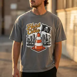 Hoist The Cone Shirt Comfort Colors Tee Funny Graphic Shirt Vintage Washed T Shirt Streetwear Construction Humor Gift