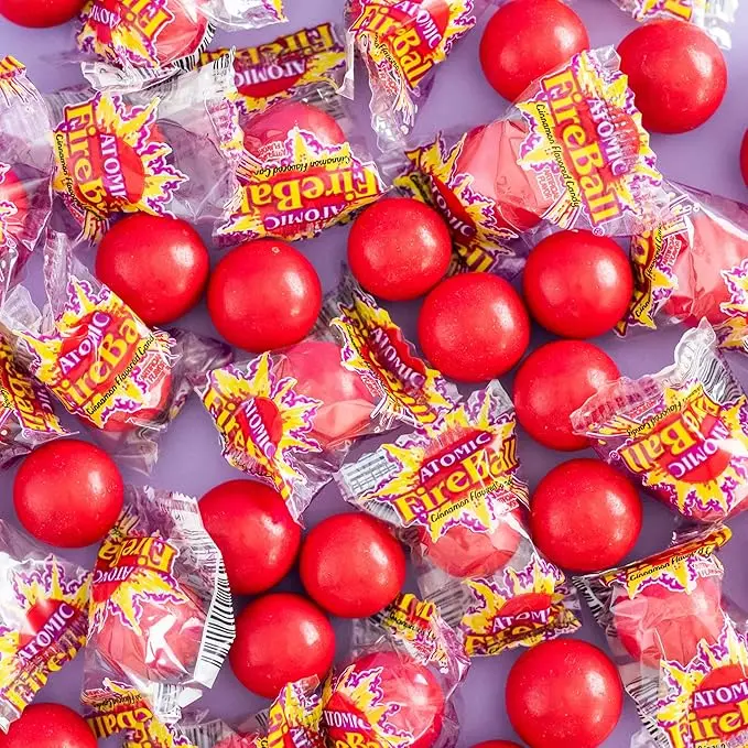 Atomic Fireball Cinnamon-Flavored Snack Candy, Individually Wrapped, 7.5g