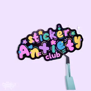 Sticker Anxiety Club | Glossy Glitter Vinyl Sticker