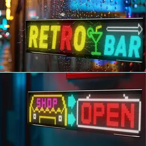 Available in Two Rows Led Sign Flexible Smart Screen Truck Devil's Eye Led Matrix Panel for Store Window Advertisement,eyes light for car,rear window display,wireless remote control,store sign,bright advertising,led panel custom animation auto accessories