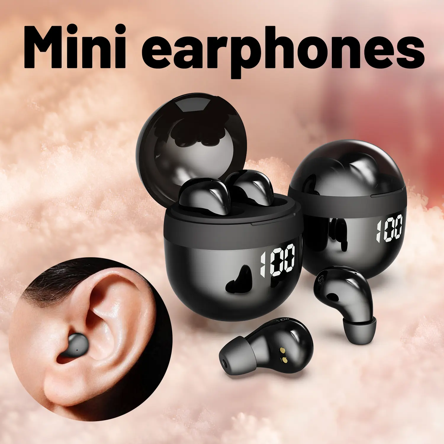 MSHUKCOE Invisible Mini Earbuds Wireless Bluetooth, Low Profile Micro Smallest Tiny Discreet Hidden Earbuds for Work, Small Headphones, Invisible Sleep Wireless Earphone IPX5 Waterproof for Small Ear Canals summerwins