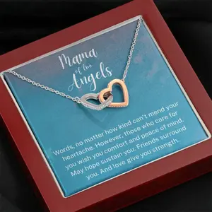 Interlocking Hearts, Mama Of Two Angels, Twin Miscarriage Necklace, Loss Of Twins, Two Angel Babies, Miscarriage Keepsake, Twin