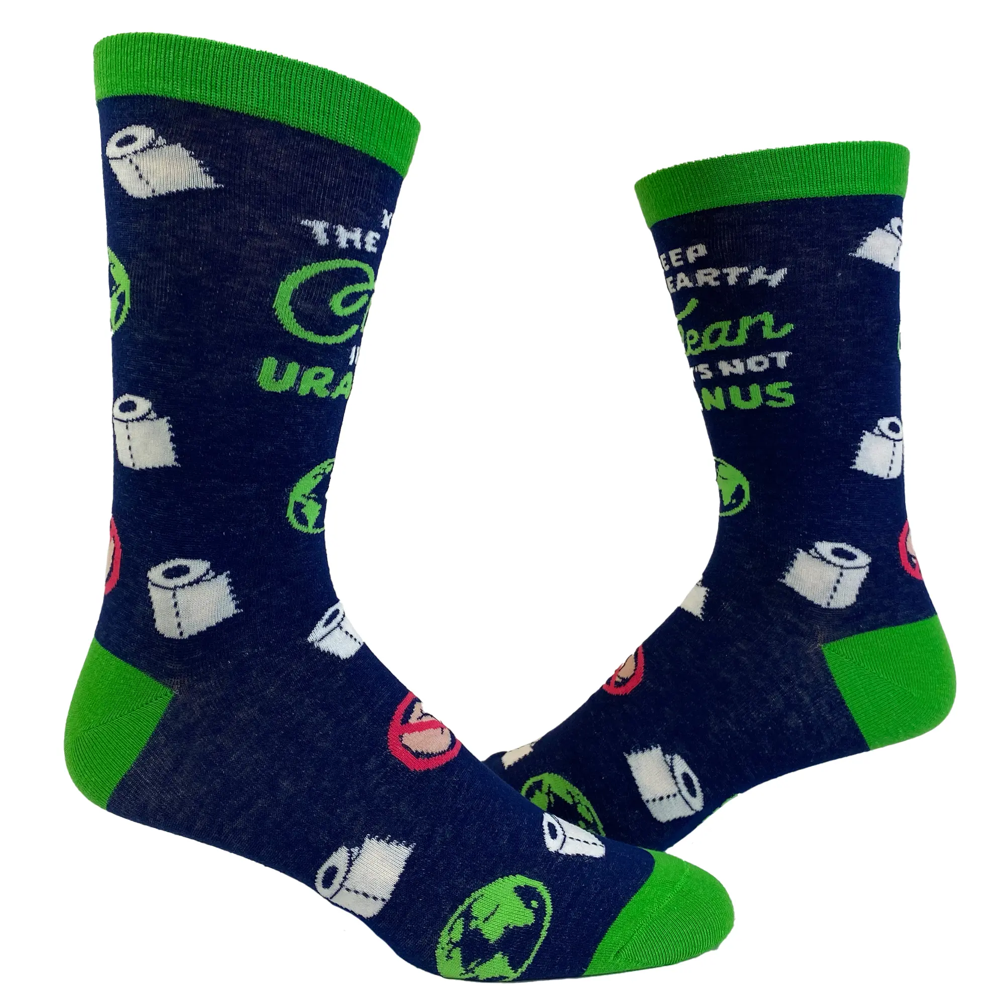 Women's Keep The Earth Clean It's Not Uranus Socks Funny Toilet Space Humor Graphic Footwear Funny Graphic Socks Comfortable Fitted Spandex Cotton
