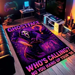 Scream (6) Cartoon Print Carpet, Home Living Room Bedroom Office Chair Under Carpet, Gift for Family and Friends, Christmas Decorative Carpet